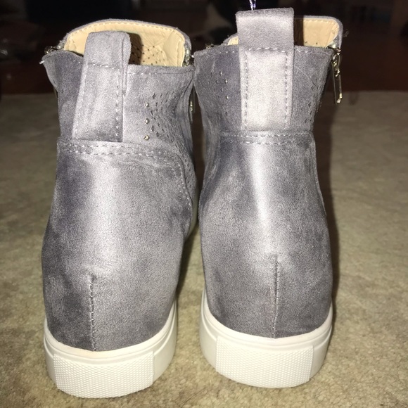 Never Worn Raised Heel Zip Up High Top Sneakers - Picture 3 of 6